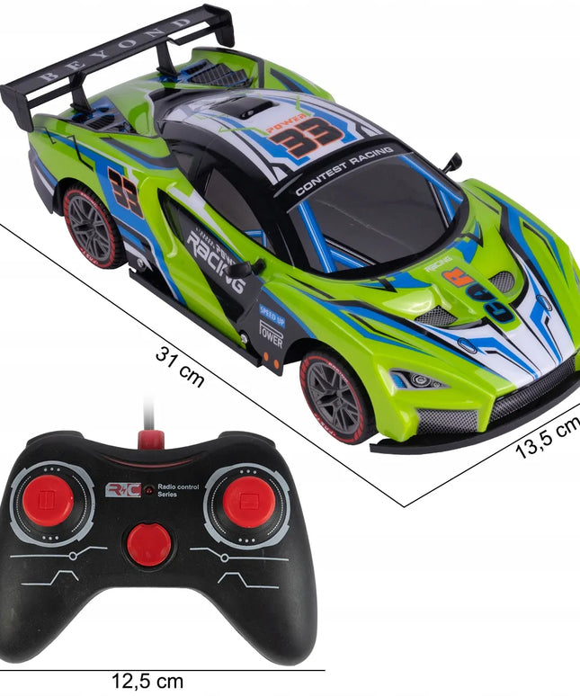 MalPlay nuotoliniu būdu valdomas RC automobilis 1:12 su LED apšvietimu