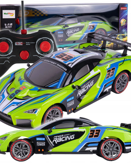 MalPlay nuotoliniu būdu valdomas RC automobilis 1:12 su LED apšvietimu