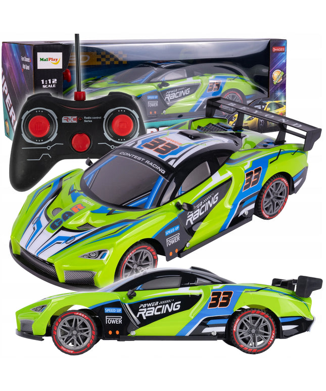 MalPlay nuotoliniu būdu valdomas RC automobilis 1:12 su LED apšvietimu