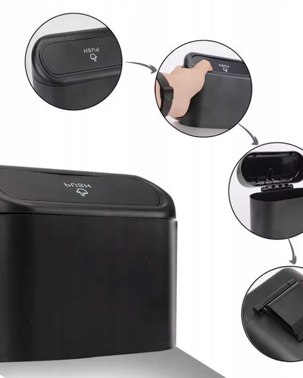 Mažas automobilinis šiukšlių kibiras ant sėdynės šono