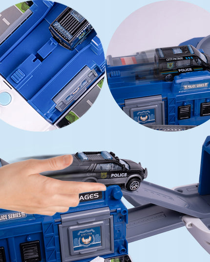 Didelis interaktyvus sulenčiamas lėktuvas, parkavimo aikštelė, kranas, policijos žaislas vaikams