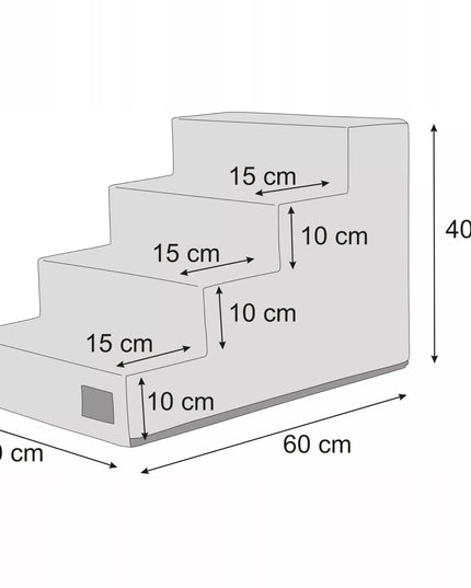 Suniukų ir kačių laipteliai / rampa neslystanti, 4 pakopos 40 cm