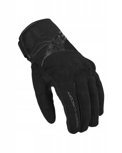 SECA X-STRETCH II BLACK vyriškos vasarinės trumpos motociklininko pirštinės