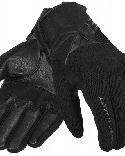 SECA X-STRETCH II BLACK vyriškos vasarinės trumpos motociklininko pirštinės