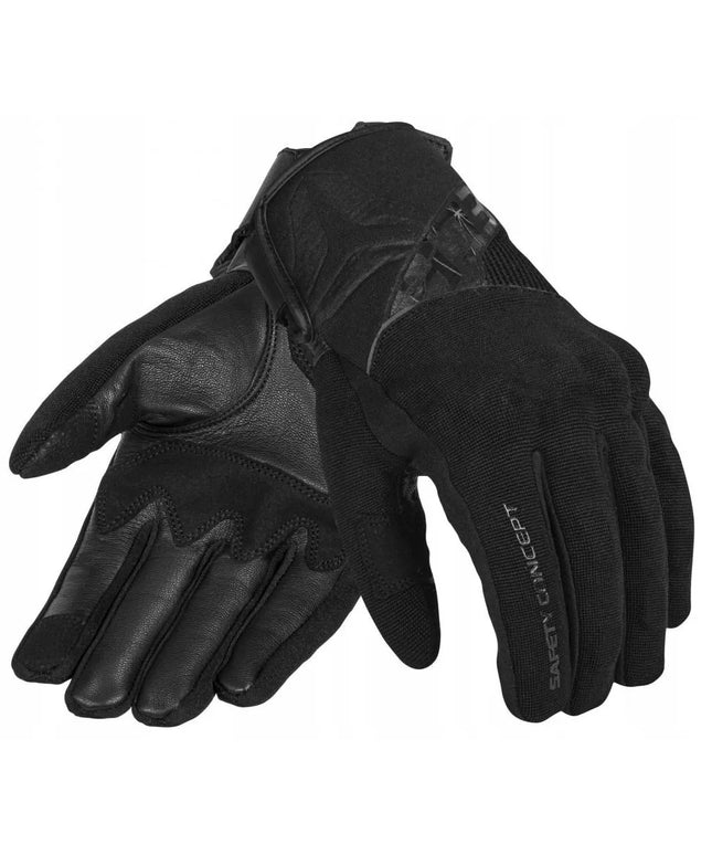 SECA X-STRETCH II BLACK vyriškos vasarinės trumpos motociklininko pirštinės