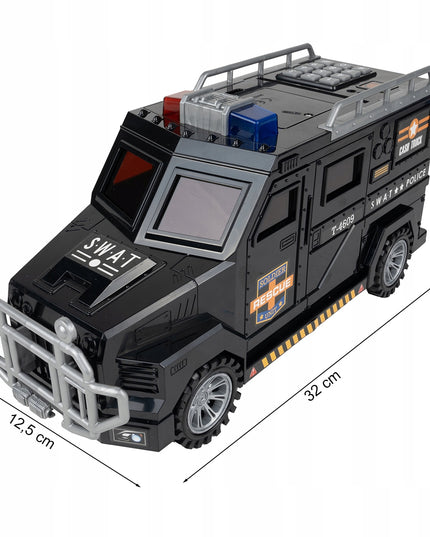 SEIFAS-TAUPYKLĖ BANKOMATAS POLICIJOS AUTOMOBILIS MONETOMS, BANKNOTAMS, PIN KODUI VAIKAMS