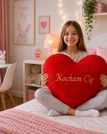 Didelė pliušinė širdis – pagalvėlė ir žaislas, 70 cm, minkšta dovana įsimylėjėliams