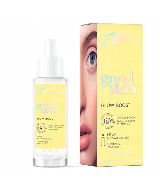 Bielenda Glow Boost skaistinantis ir lyginantis veido serumas su vitaminu C ir rūgštimis
