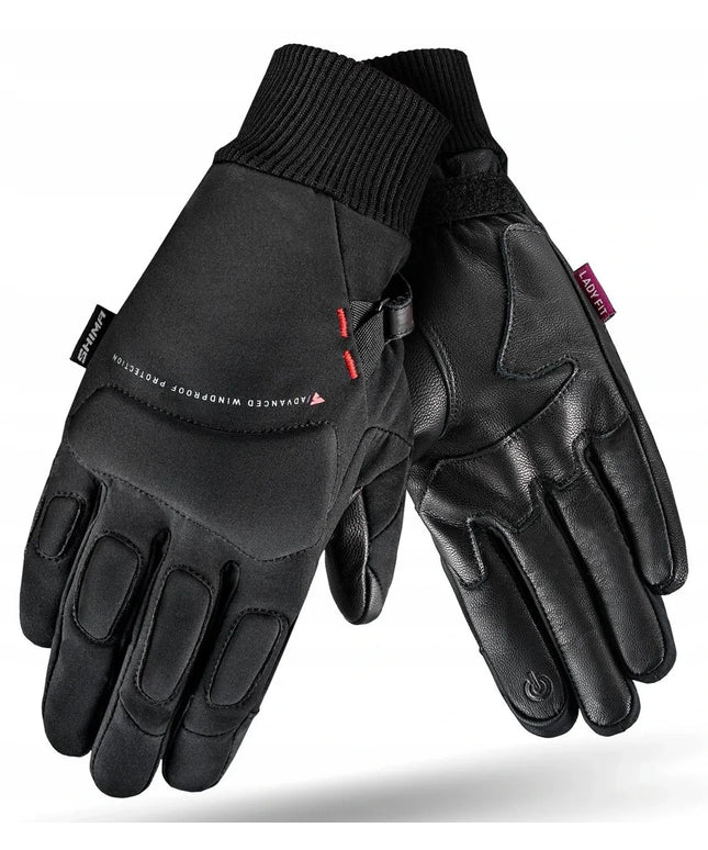 Motociklinės pirštinės moterims Shima Oslo Wind Lady Black, miesto stiliaus