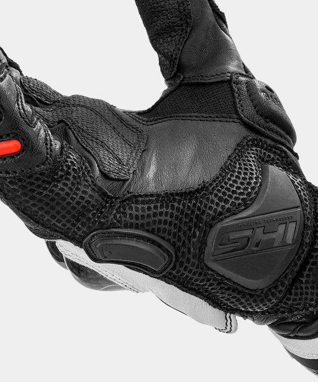 SHIMA RS-3 vyriškos sportinės motociklininko pirštinės, baltos