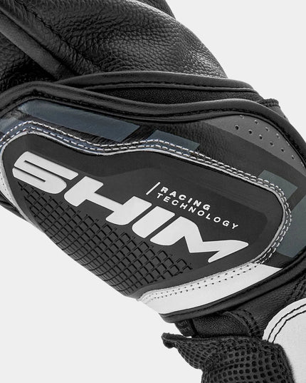 SHIMA RS-3 vyriškos sportinės motociklininko pirštinės, baltos