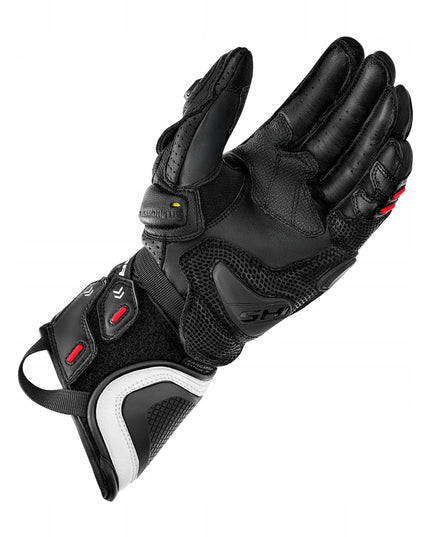 SHIMA RS-3 vyriškos sportinės motociklininko pirštinės, baltos