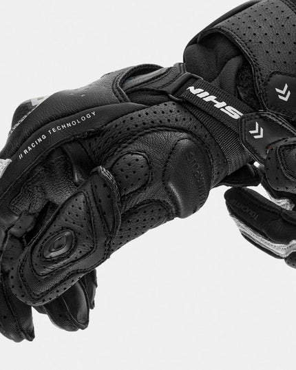 SHIMA RS-3 vyriškos sportinės motociklininko pirštinės, baltos