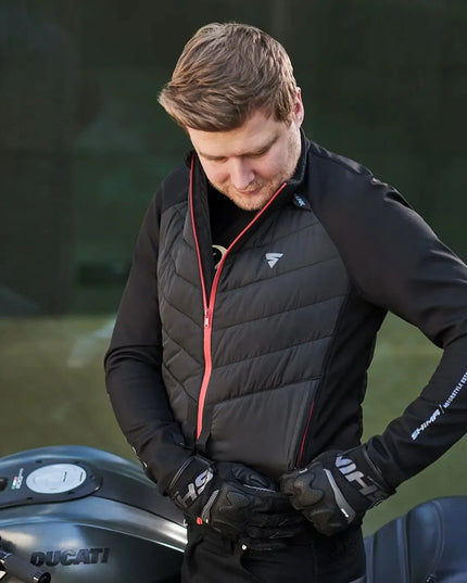 SHIMA WARMUP MEN juoda vyriška šildanti motociklininko striukė
