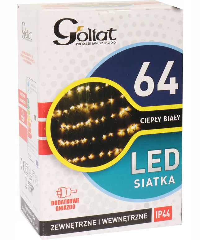 Goliat kalėdinis LED šviečiantis tinklas, šiltai balta šviesa