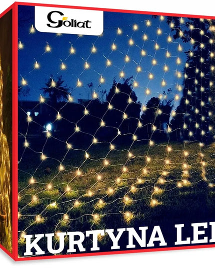 Goliat kalėdinis LED šviečiantis tinklas, šiltai balta šviesa