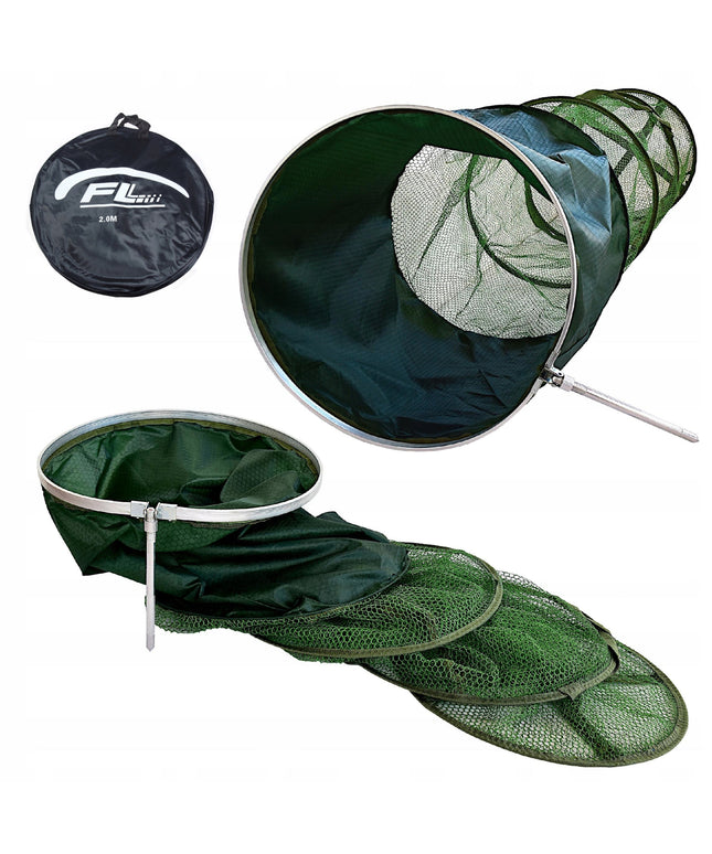 Žvejybinis tinklas su kotu, 40cm x 2m, guminis