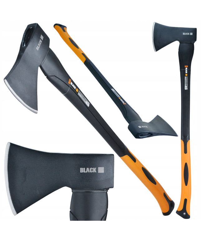 Kirvis su ilga fibra rankena, universali, BLACK, 1250g galva, 70cm