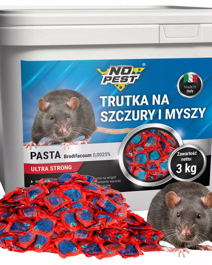 Stiprūs nuodai pelėms ir žiurkėms, No Pest pasta, 3 kg