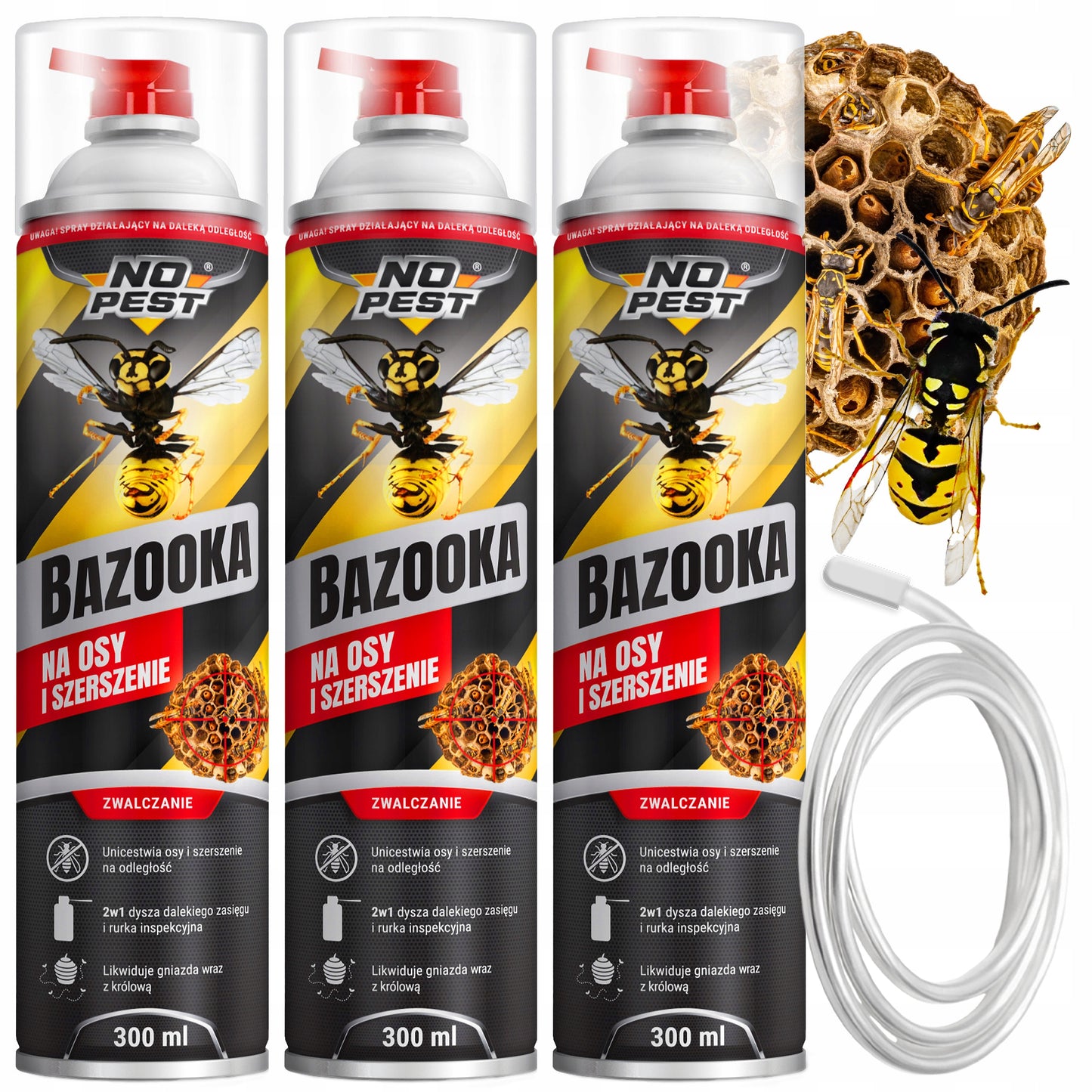 Stiprus purškiklis nuo vapsvų, širšių ir lizdų BAZOOKA 300ml