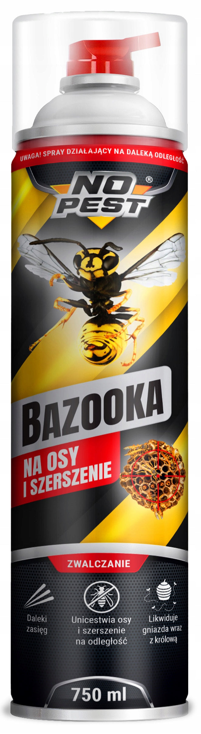 Stiprus purškiamasis preparatas nuo vapsvų ir širšių lizdų BAZOOKA 750ml