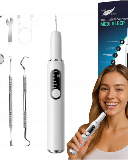 ULTRAGARSINIS DANTŲ SKALERIS - 5 REŽIMAI DANTŲ AKMENIMS PAŠALINTI