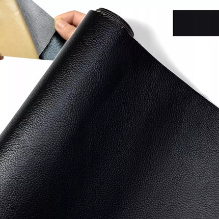 Lipni ekologiška dirbtinė oda su klijais, lopas, odos atnaujinimas 137x50, juoda