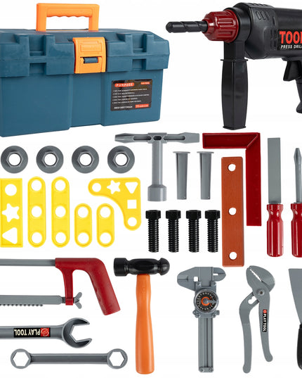 Įrankių dėžė lagaminas su gręžtuvu, dirbtuvių meistro rinkinys