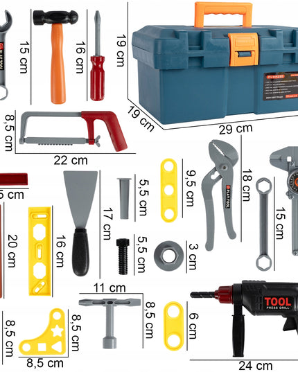 Įrankių dėžė lagaminas su gręžtuvu, dirbtuvių meistro rinkinys