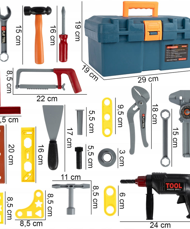 Įrankių dėžė lagaminas su gręžtuvu, dirbtuvių meistro rinkinys