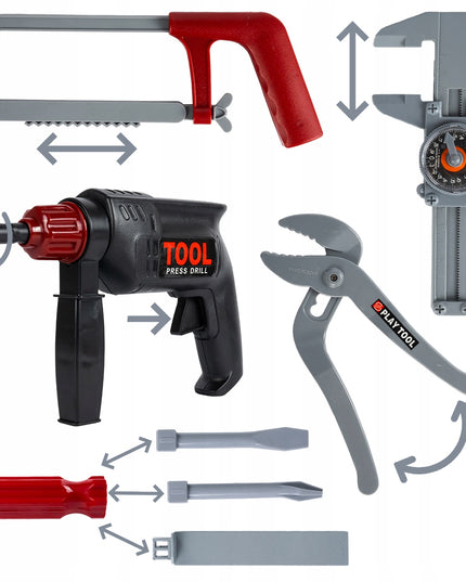 Įrankių dėžė lagaminas su gręžtuvu, dirbtuvių meistro rinkinys