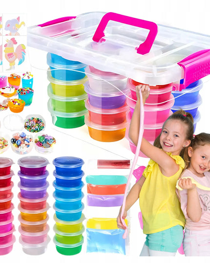 Didelis kūrybinis „slime“ gaminimo rinkinys vaikams, 71 dalis su priedais ir dekoracijomis
