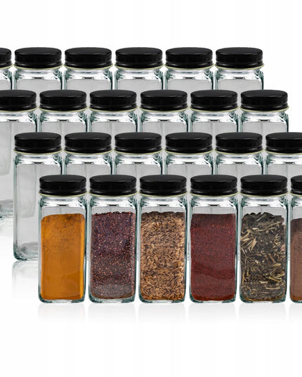 Indeliai prieskoniams stiklainiai talpyklos rinkinys 24 vnt 72 lipdukai