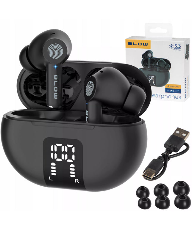 Belaidės Vidinės Ausinės PRO ENC BLUETOOTH 5.3 USB-C POWERBANK