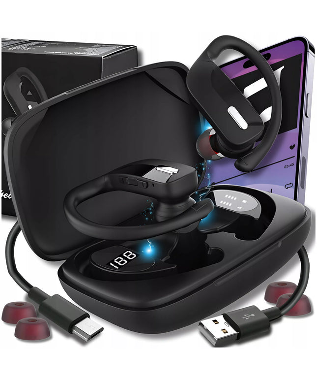 Belaidės į ausis įkišamos ausinės su mikrofonu, Bluetooth, sportinės, žaidimų