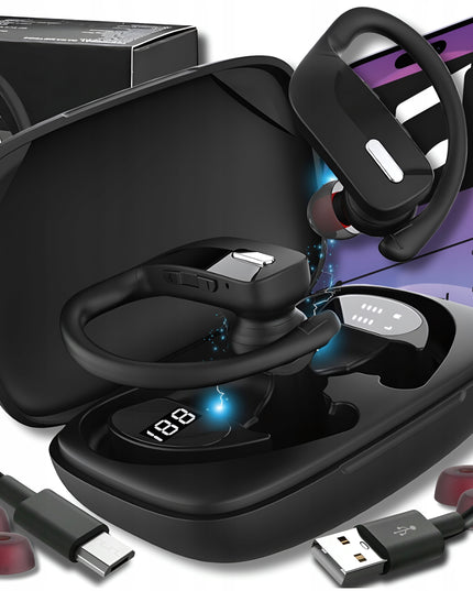 Belaidės į ausis įkišamos ausinės su mikrofonu, Bluetooth, sportinės, žaidimų