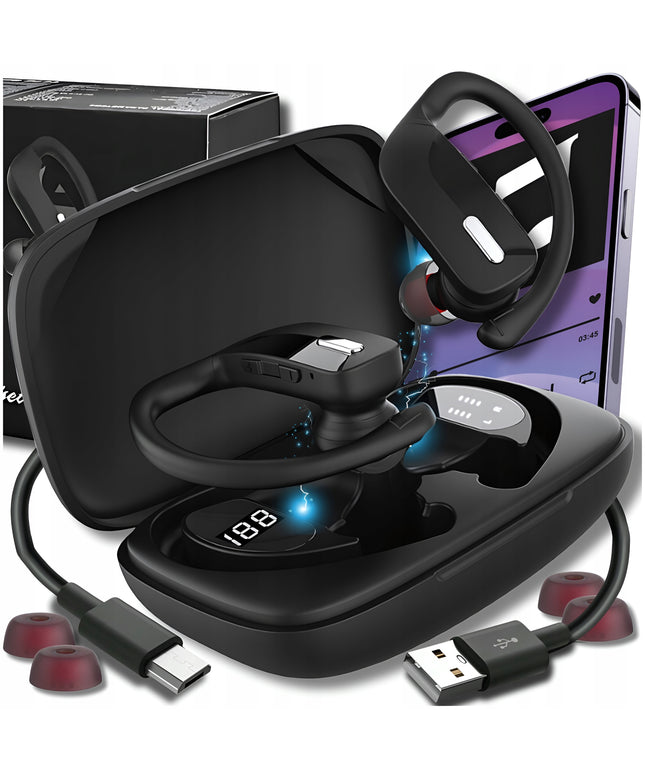 Belaidės į ausis įkišamos ausinės su mikrofonu, Bluetooth, sportinės, žaidimų