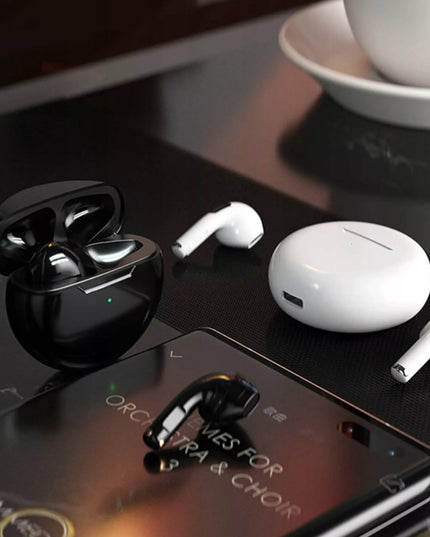 Belaidės ausinės PRO 6 BLUETOOTH 5.3 + Powerbank + USB C tipo laidas