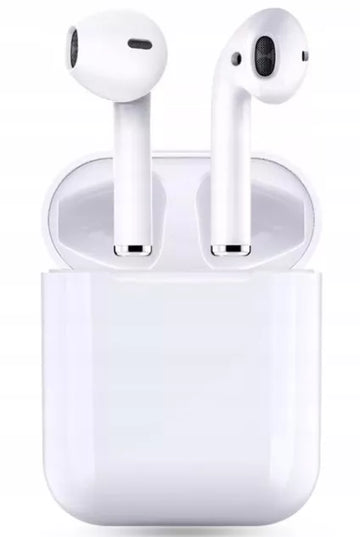 Baltos „Bluetooth TWS“ ausinės išmaniajam telefonui Android iOS muzikai ir pokalbiams su dėklu