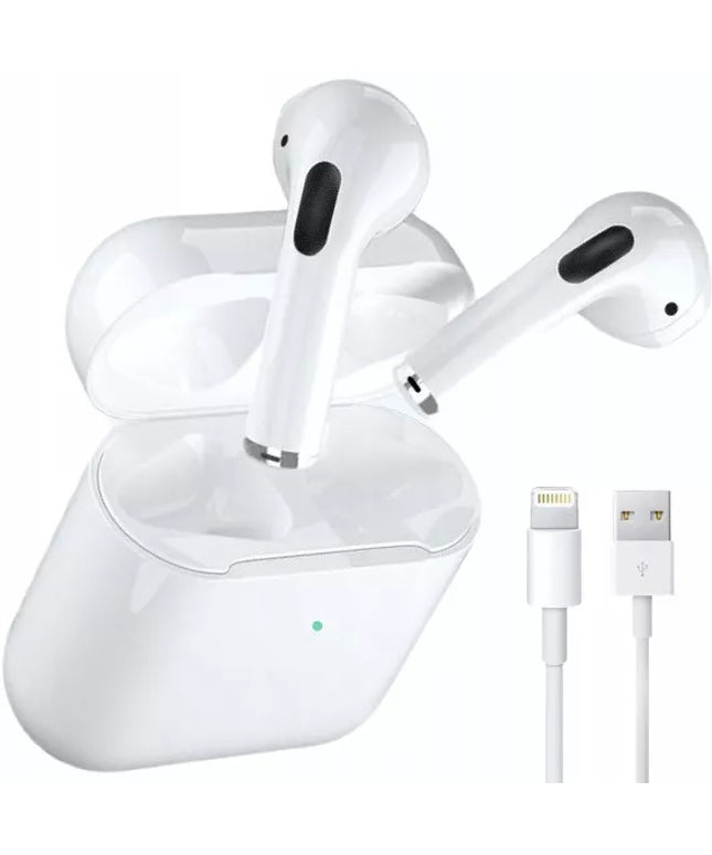 BALTYS BLUETOOTH TWS AUSINĖS IŠMANIESIEMS TELEFONAMS ANDROID IOS MUZIKAI POKALBIAMS SU DĖKLU