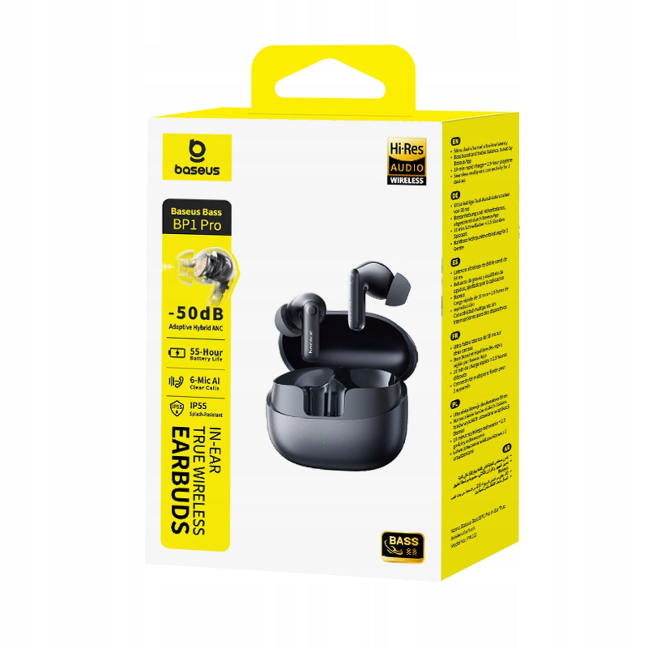 TWS ausinės BASEUS BASS BP1 PRO dedamos į ausį su aktyviu triukšmo slopinimu (ANC) BLUETOOTH