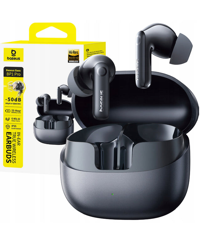 TWS ausinės BASEUS BASS BP1 PRO dedamos į ausį su aktyviu triukšmo slopinimu (ANC) BLUETOOTH