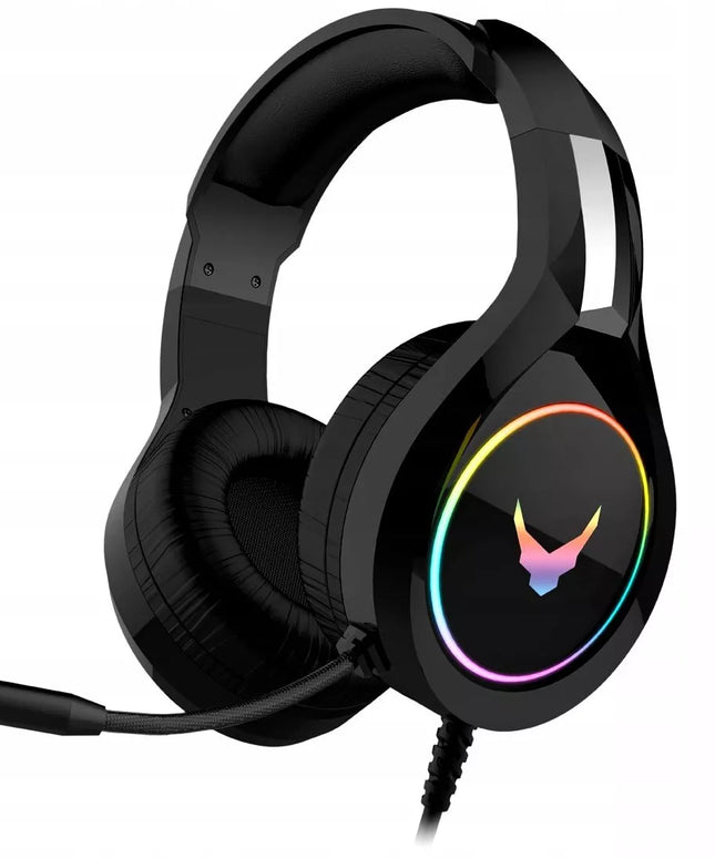 AUSINĖS SU MIKROFONU NEŠIOJAMAM KOMPIUTERIUI, XBOX, PS4 KONSOLEMS, DIDELĖS, ŠVIEČIANČIOS, ŽAIDIMŲ