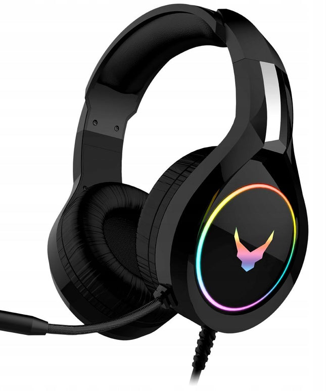 AUSINĖS SU MIKROFONU NEŠIOJAMAM KOMPIUTERIUI, XBOX, PS4 KONSOLEMS, DIDELĖS, ŠVIEČIANČIOS, ŽAIDIMŲ