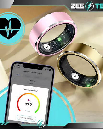 SMART RING Išmanusis žiedas Širdies ritmas Kraujospūdis Miego sporto SMARTRING