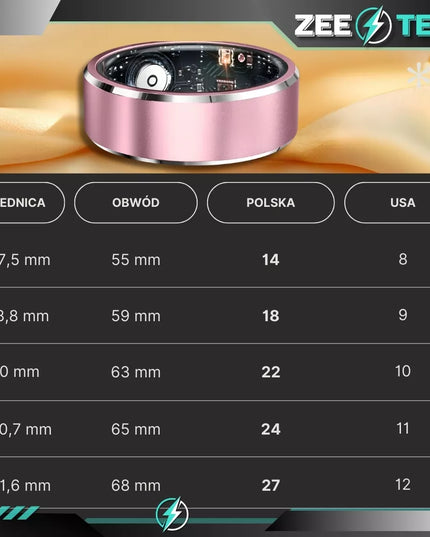 SMART RING Išmanusis žiedas Širdies ritmas Kraujospūdis Miego sporto SMARTRING