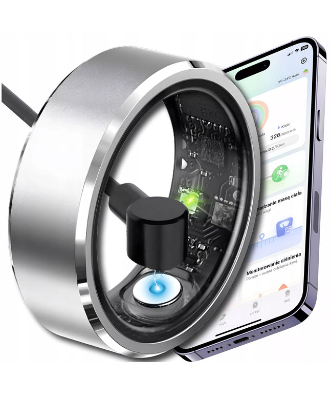 SMART RING Išmanusis žiedas Širdies ritmas Kraujospūdis Miego sporto SMARTRING