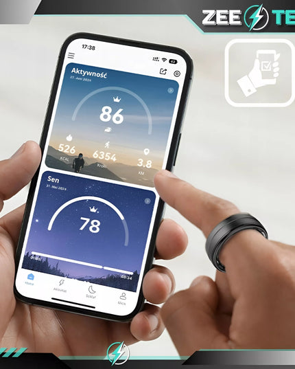 SMART RING Išmanusis žiedas Širdies ritmas Stresas Žingsniai Miego Sportas SMARTRING