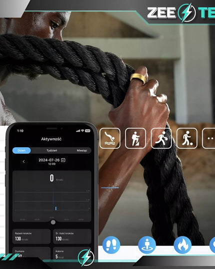SMART RING Išmanusis žiedas Širdies ritmas Stresas Žingsniai Miego Sportas SMARTRING