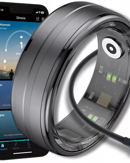 SMART RING Išmanusis žiedas Širdies ritmas Stresas Žingsniai Miego Sportas SMARTRING